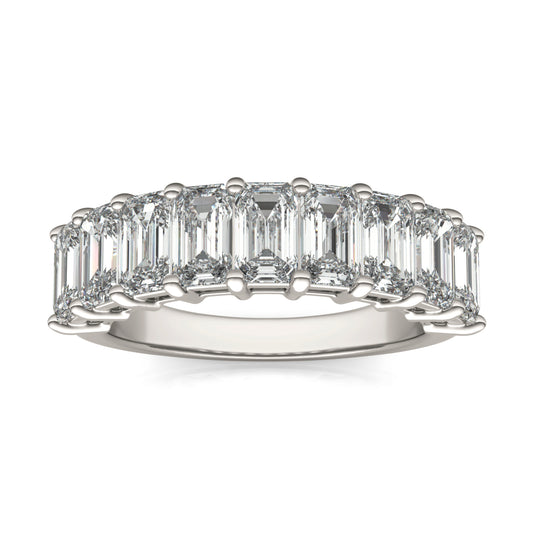 1 7/8 CTW Emerald Caydia Lab Grown Diamond Classic Anniversary Ring 14K White Gold